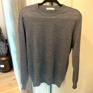 SUITSUPPLY MENS MEDIUM GREY CREWNECK MERENO WOOL SWEATER